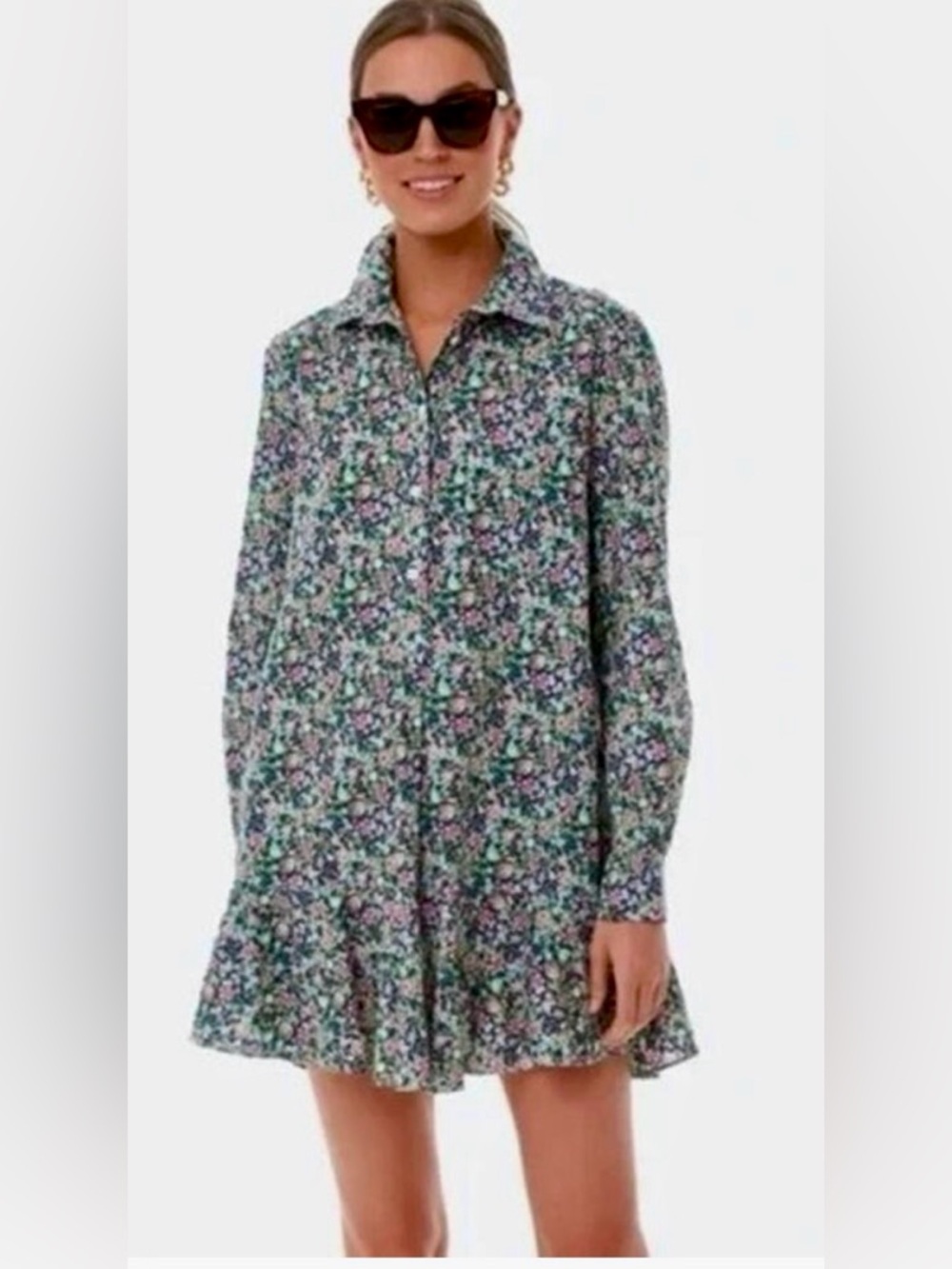 Tuckernuck Callahan Shirt Dress Floral Cotton Mini - Picture 1 of 12
